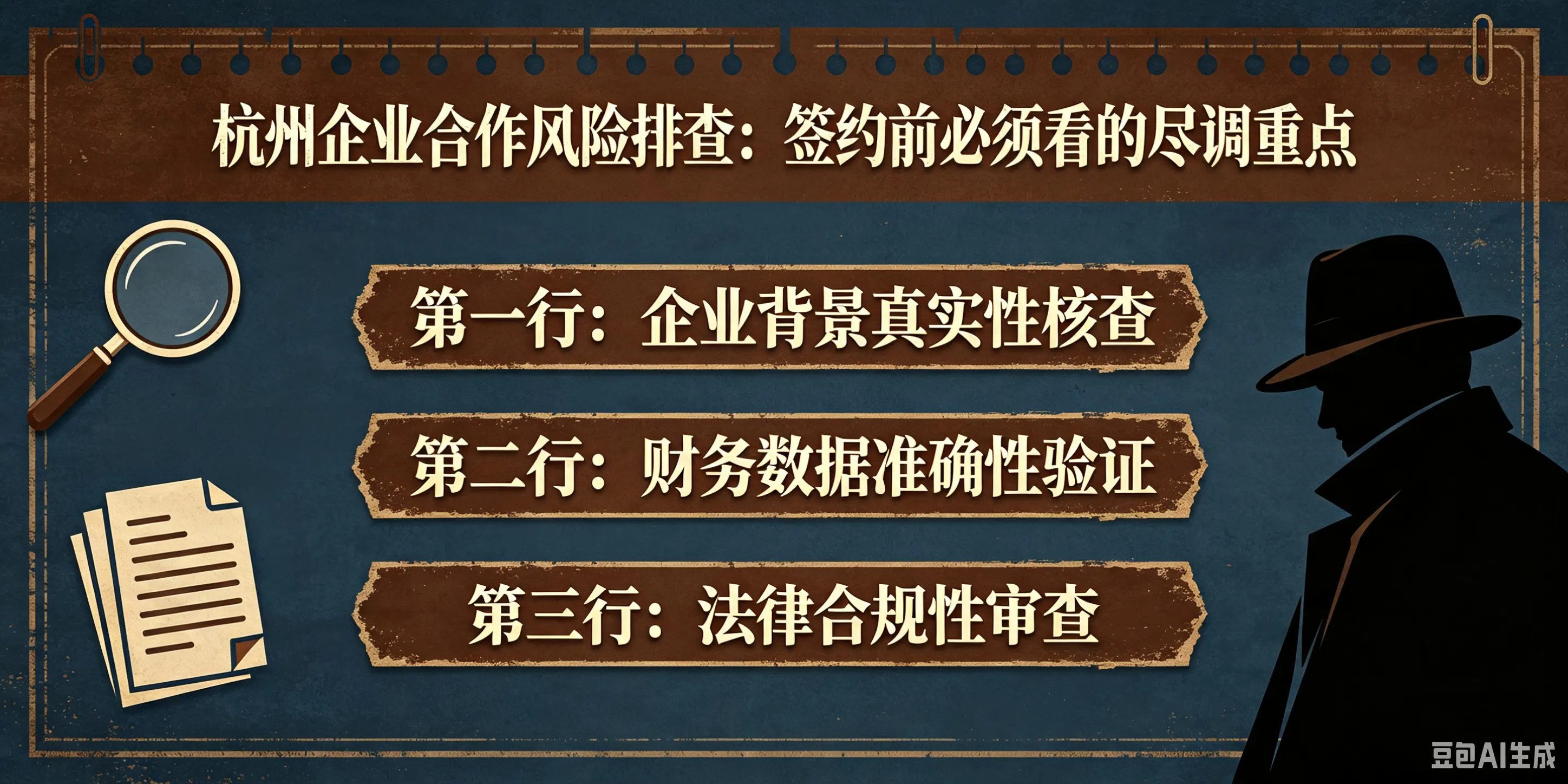 杭州杭州企业合作风险排查：签约前必须看的尽调重点配图