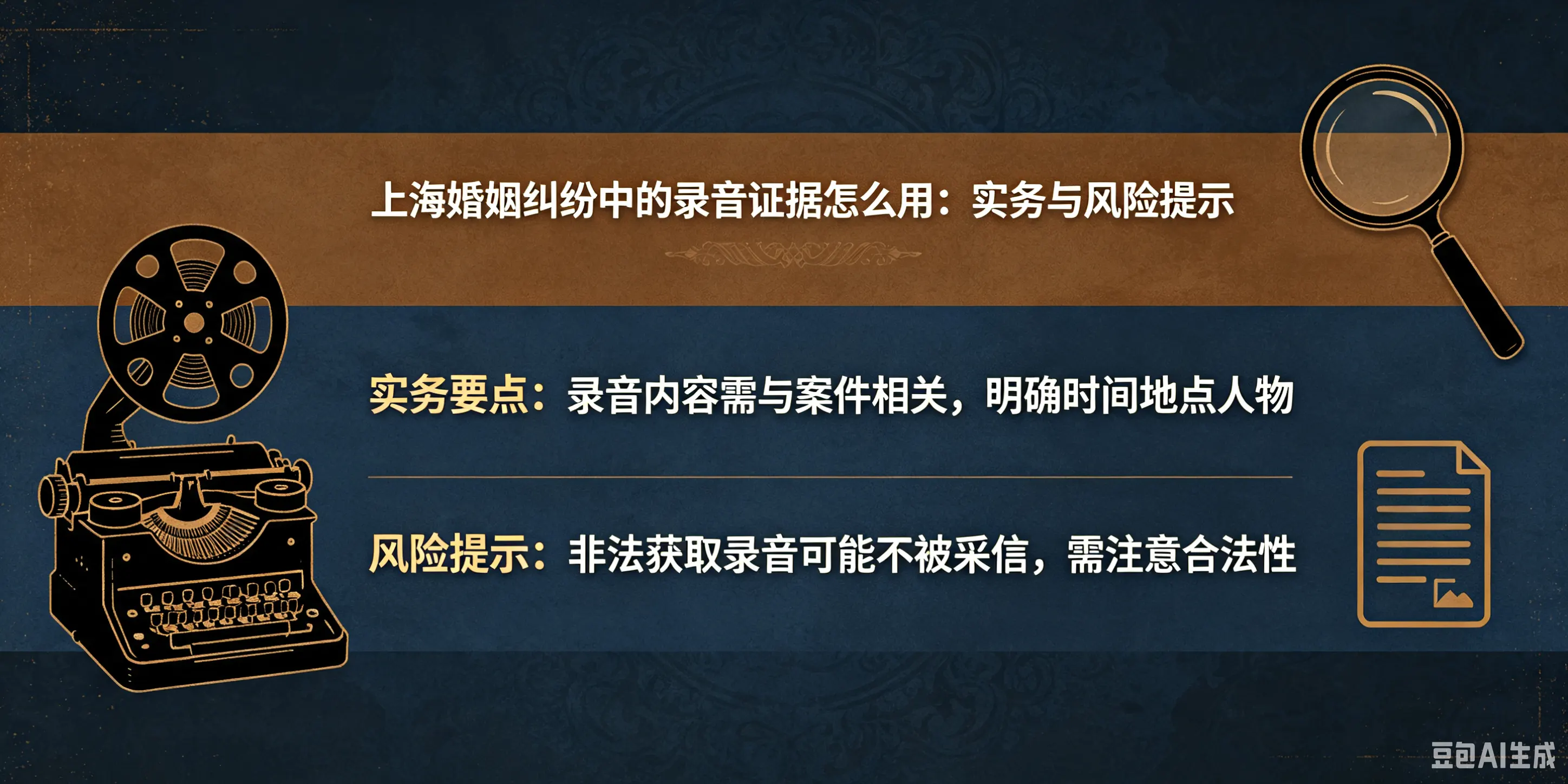 上海婚姻纠纷中的录音证据怎么用:实务与风险提示配图