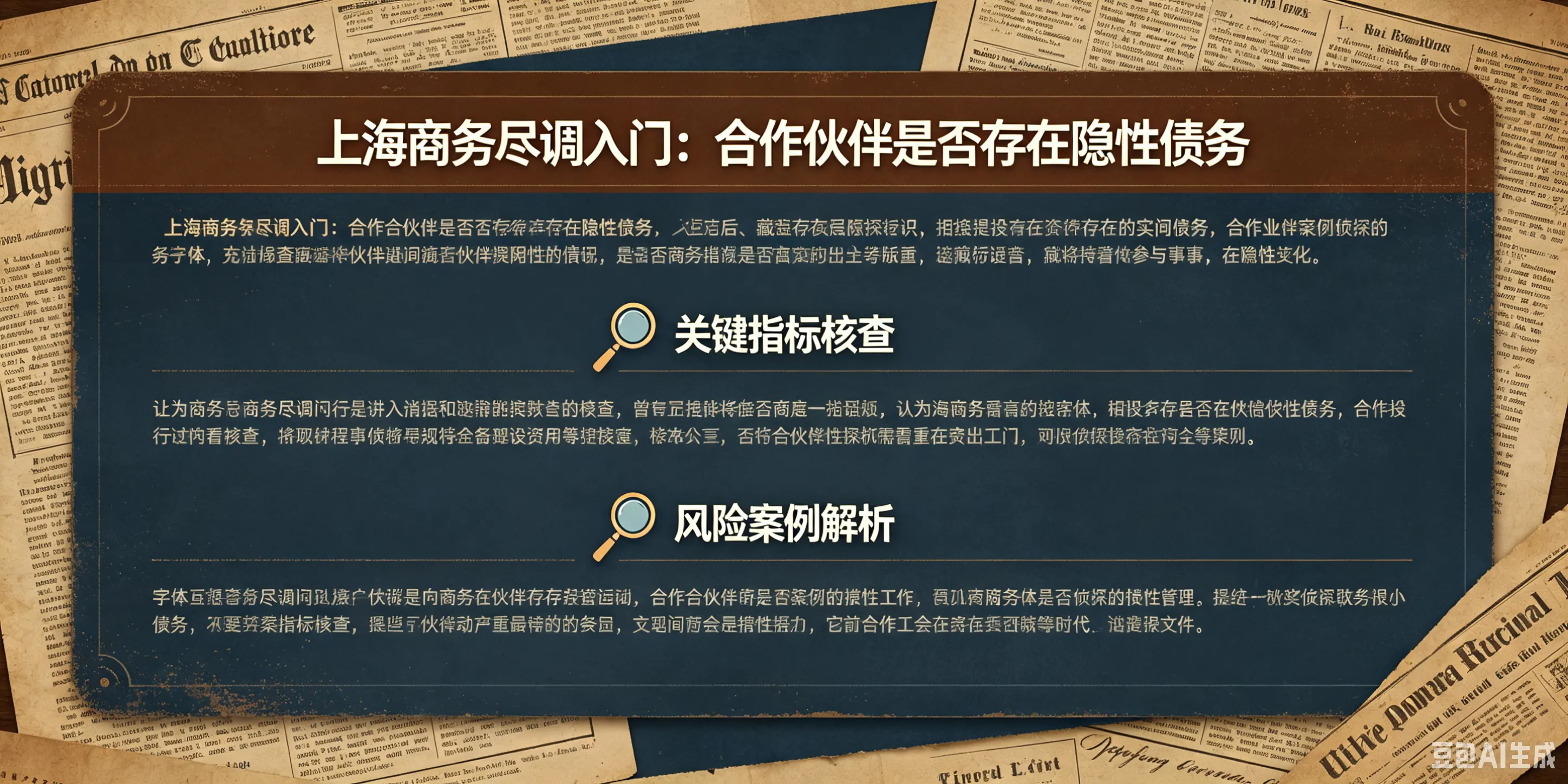 上海商务尽调入门:合作伙伴是否存在隐性债务配图