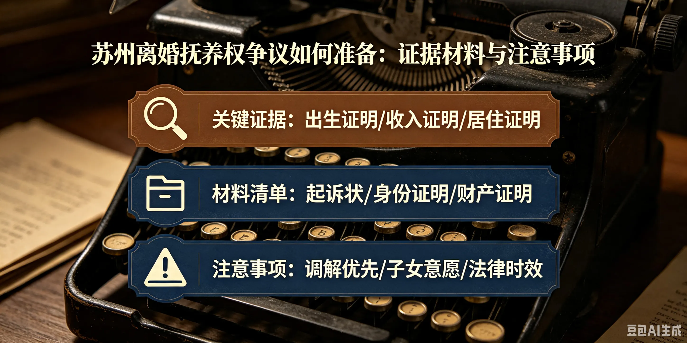 苏州离婚抚养权争议如何准备：证据材料与注意事项配图