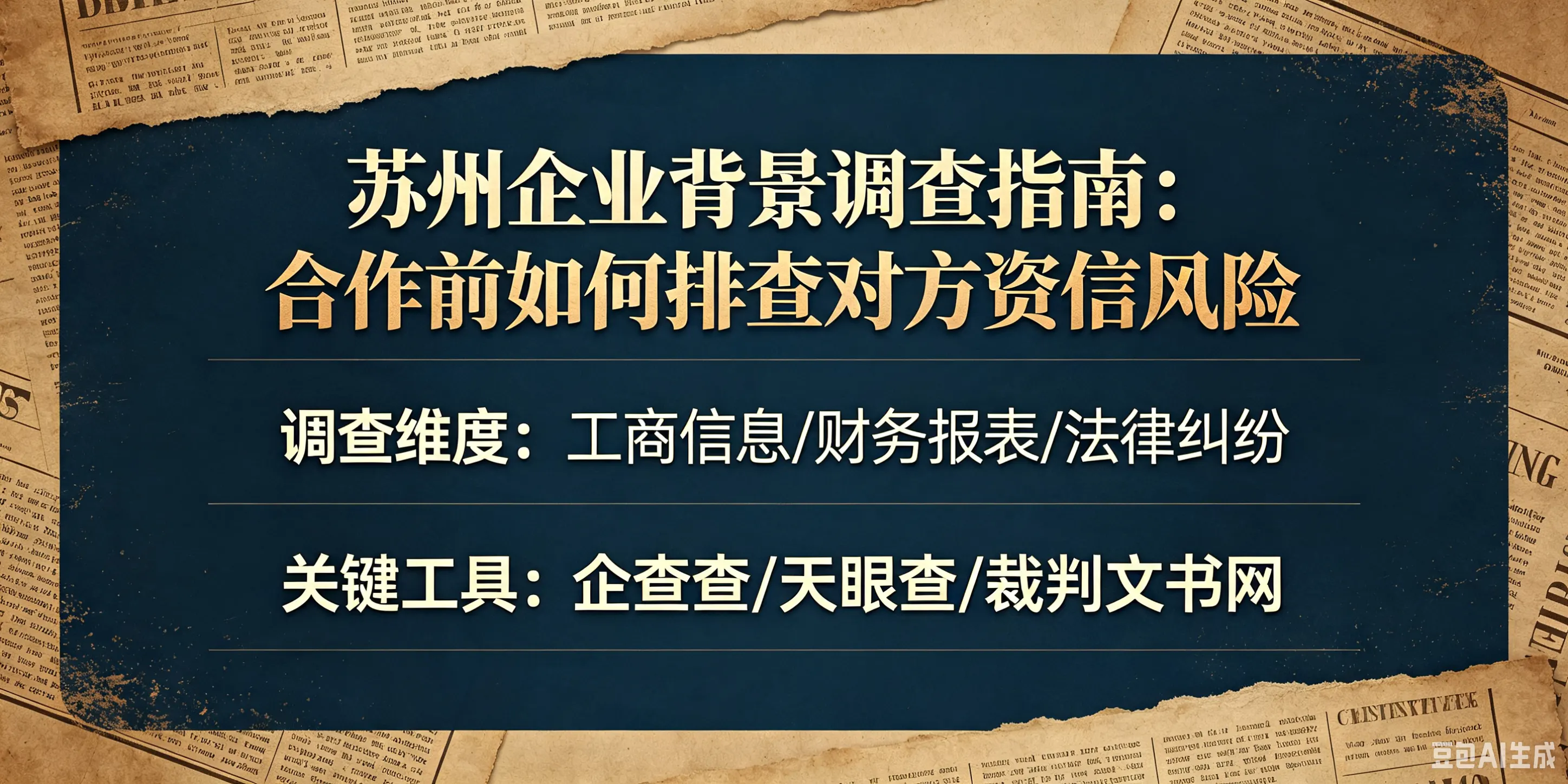苏州企业背景调查指南：合作前如何排查对方资信风险配图